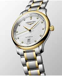 Longines Men's Swiss Automatic Master Diamond Accent 18k Gold and Stainless Steel Bracelet Watch 39mm L26285777