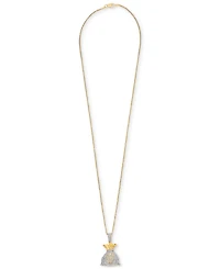 Men's Diamond MoneyBag 22" Pendant Necklace (1/2 ct. t.w.) in 14k Gold-Plated Sterling Silver