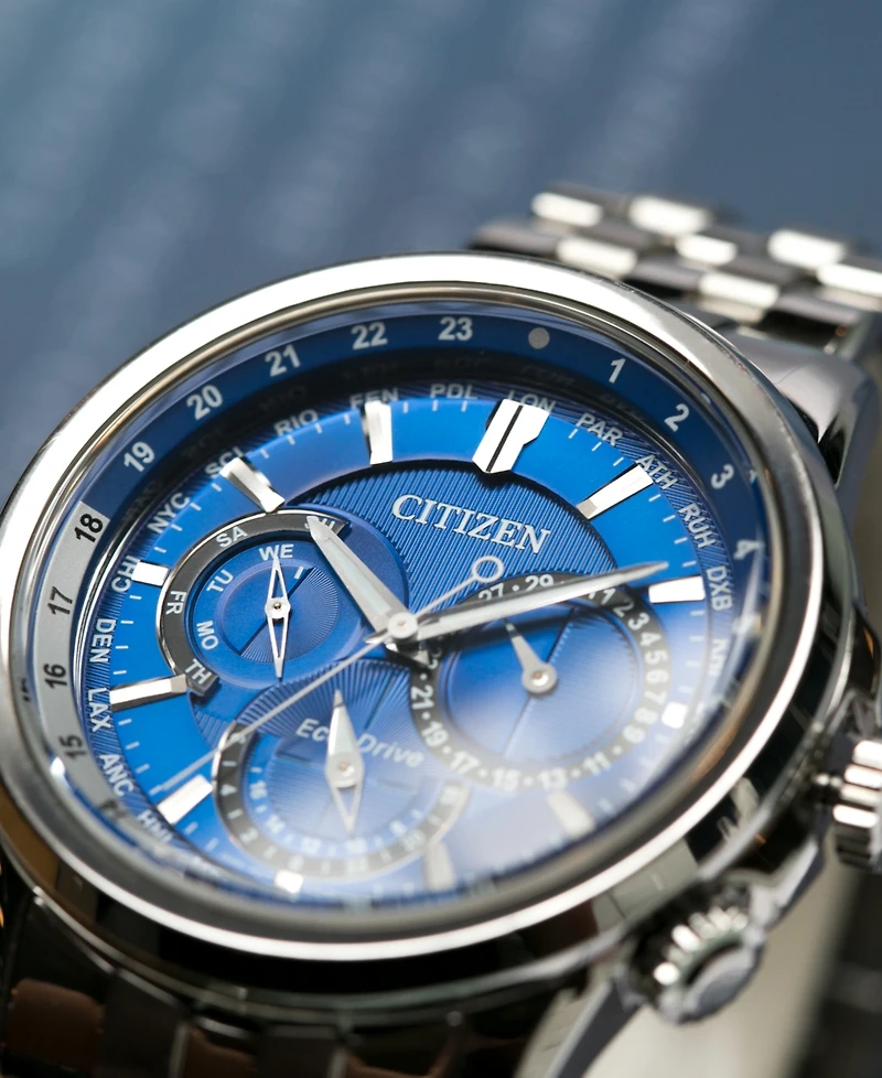 Citizen Men's Eco-Drive Calendrier Stainless Steel Bracelet Watch 44mm BU2021-51L