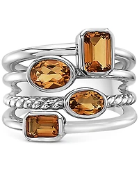 Effy Citrine Multirow Statement Ring (2-1/5 ct. t.w.) in Sterling Silver