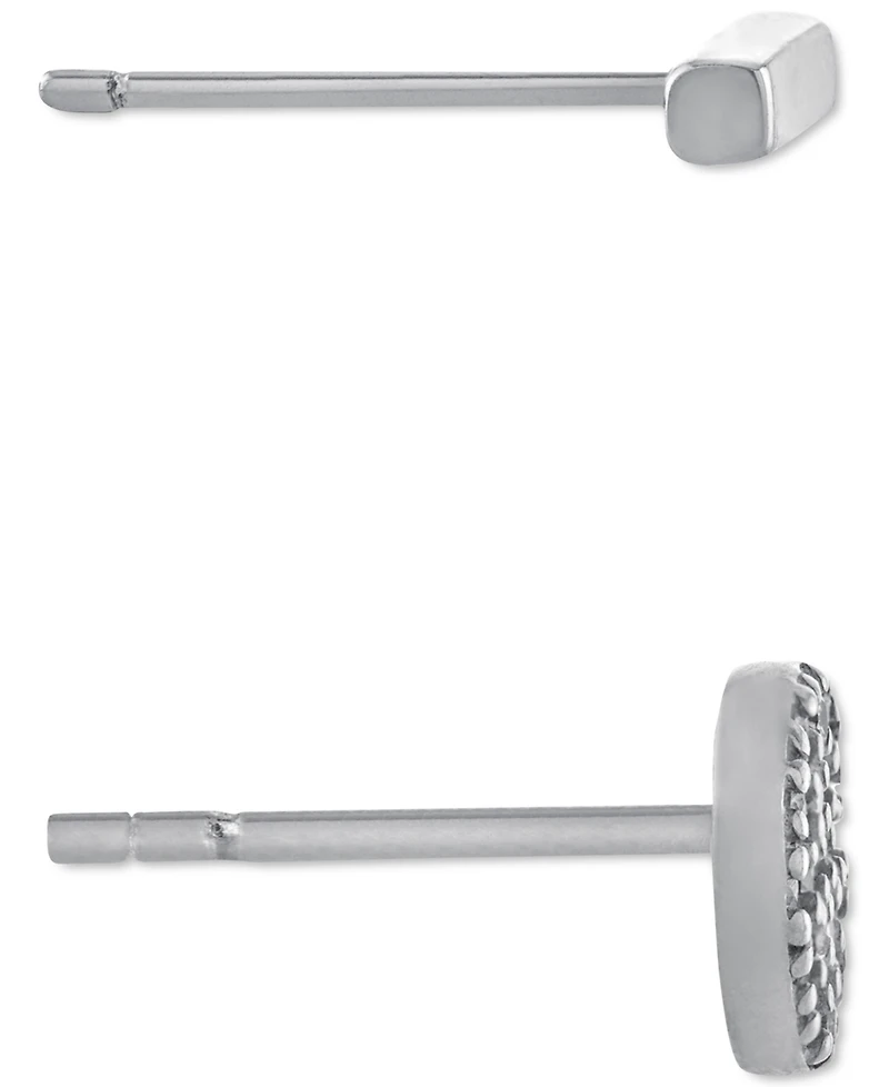Giani Bernini 2-Pc. Cubic Zirconia Cluster & Bar Stud Earrings in Gold-Plated Sterling Silver, Created for Macy's