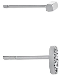 Giani Bernini 2-Pc. Cubic Zirconia Cluster & Bar Stud Earrings in Gold-Plated Sterling Silver, Created for Macy's