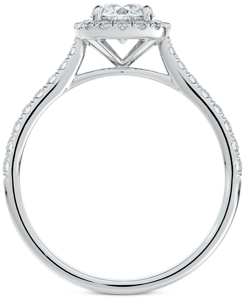 Portfolio by De Beers Forevermark Diamond Halo Diamond Engagement Ring with Pave Band (1-1/20 ct. t.w.) in 14k White Gold
