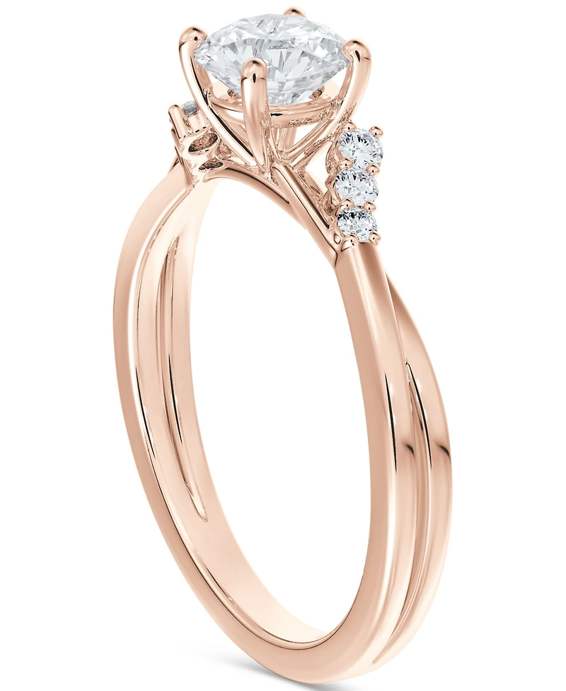Portfolio by De Beers Forevermark Diamond Round-Cut Twisted Band Engagement Ring (1/2 ct. t.w.) in 14k Rose Gold