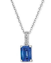 Le Vian Blueberry Tanzanite (3/4 ct. t.w.) & Vanilla Diamond (1/20 ct. t.w.) Pendant Necklace in 14k White Gold