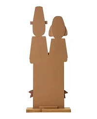 Glitzhome Thanksgiving Pilgrim Couple Porch Decor, 36"