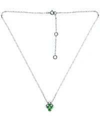 Giani Bernini Lab-Grown Green Quartz Cluster Pendant Necklace, 16" + 2" extender, Created for Macy's