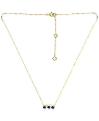 Giani Bernini Lab-Grown Imitation Blue Sapphire Trio Pendant Necklace, 16" + 2" extender (Also Green Quartz & Ruby), Created for Macy's