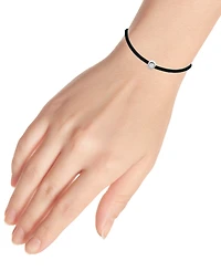Giani Bernini Cubic Zirconia Bezel Cord Ankle Bracelet Sterling Silver, Created for Macys