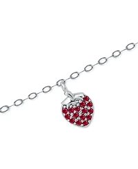 Giani Bernini Lab-Created Ruby Strawberry Cluster Ankle Bracelet in Sterling Silver, Created for Macy's