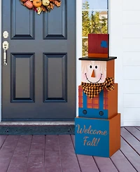 Glitzhome 36" Double-Sided Wooden Porch Decor Halloween