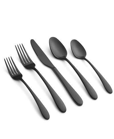 Cambridge Silversmiths Poet Black Satin 20-Piece Flatware Set, Service for 4
