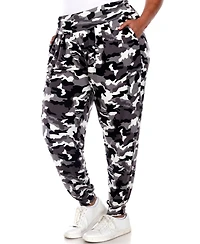 White Mark Plus Size Camo Harem Pants