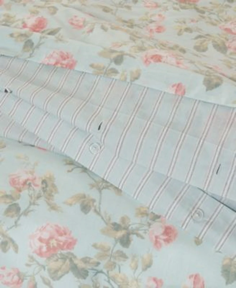 Laura Ashley Madelynn Cotton Reversible Duvet Cover Sets