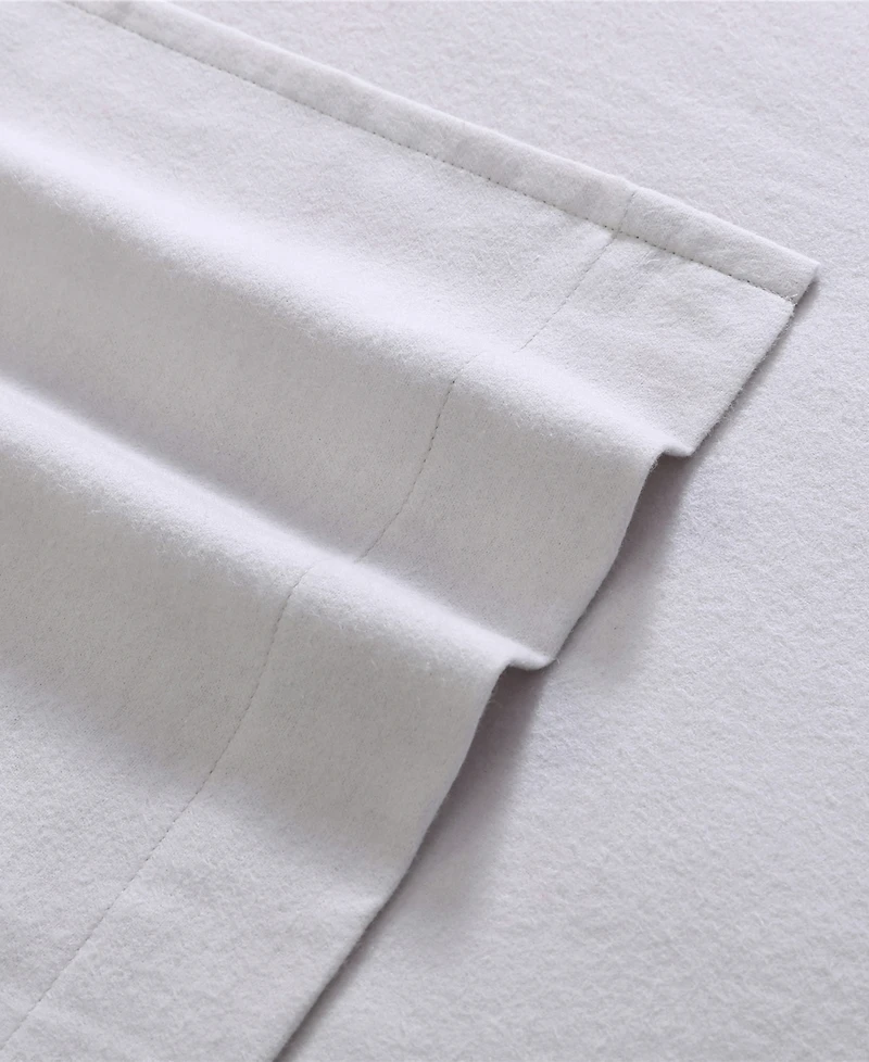 Laura Ashley Solid Cotton Flannel 3-Pc. Sheet Set, Twin