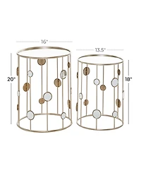 Metal Contemporary Accent Table, 2 Pieces