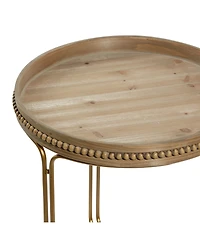 Wood Contemporary Accent Table Set, 2 Piece