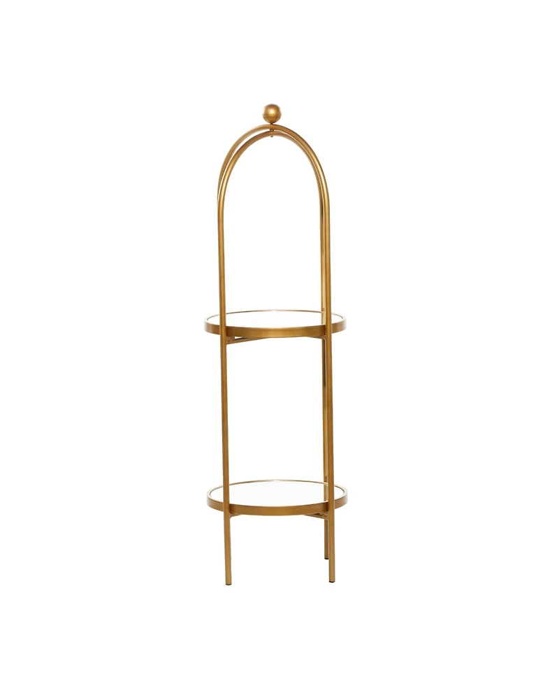Metal Glam Standing Mirror Shelves