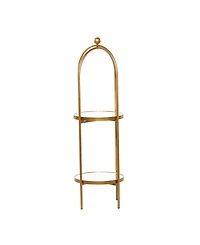 Metal Glam Standing Mirror Shelves