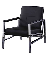 Fifth Avenue Faux Leather and Stainless Steel Accent Chair