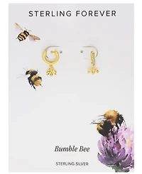 Women's Cubic Zirconia Bee Micro Hoop Earrings