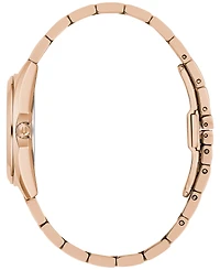 Bulova Women's Surveyor Diamond Accent Rose Gold-Tone Stainless Steel Bracelet Watch 31mm