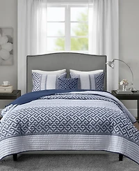 Madison Park Bennett Reversible Jacquard 4-Pc. Quilt Set, Full/Queen