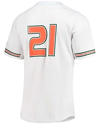 Men's White Miami Hurricanes Replica Baseball Jersey