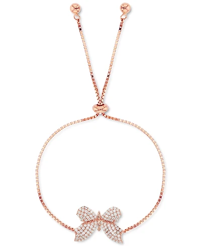 Cubic Zirconia Pave Butterfly Bolo Bracelet