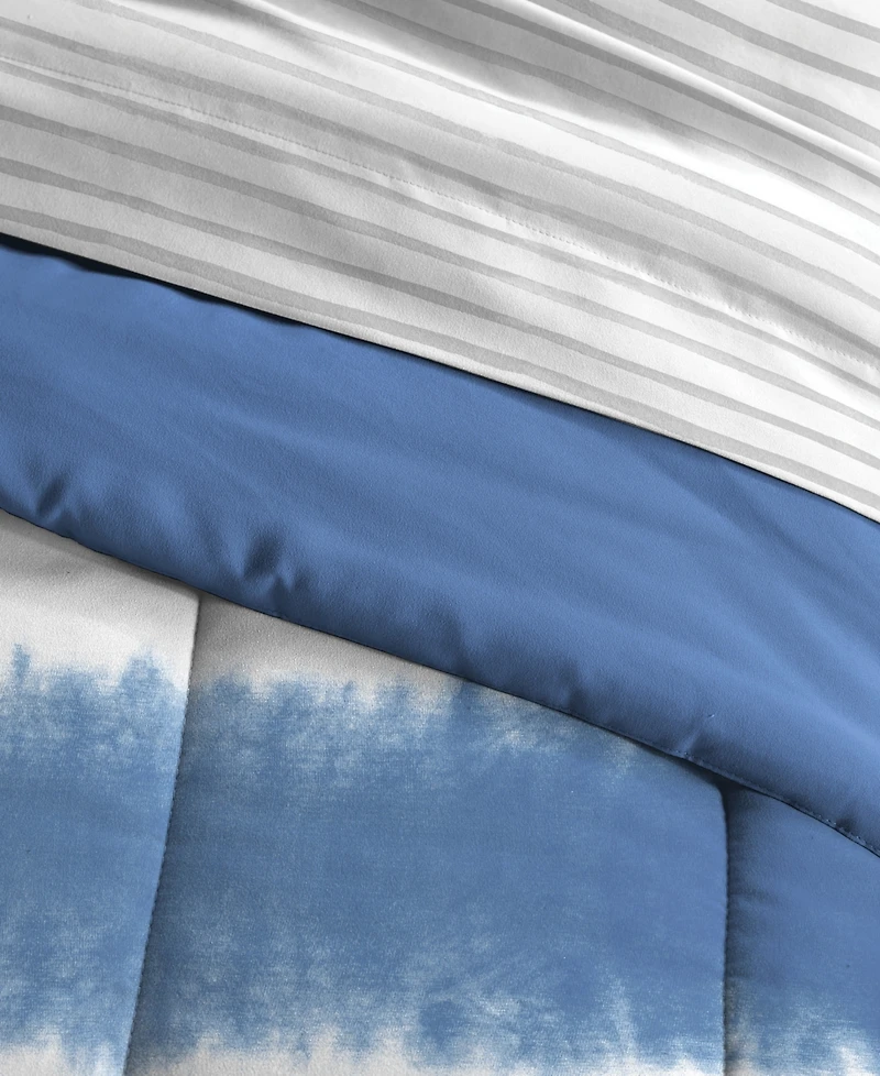 Dream Factory Tie Dye Stripe 7-Piece Comforter Set, Full