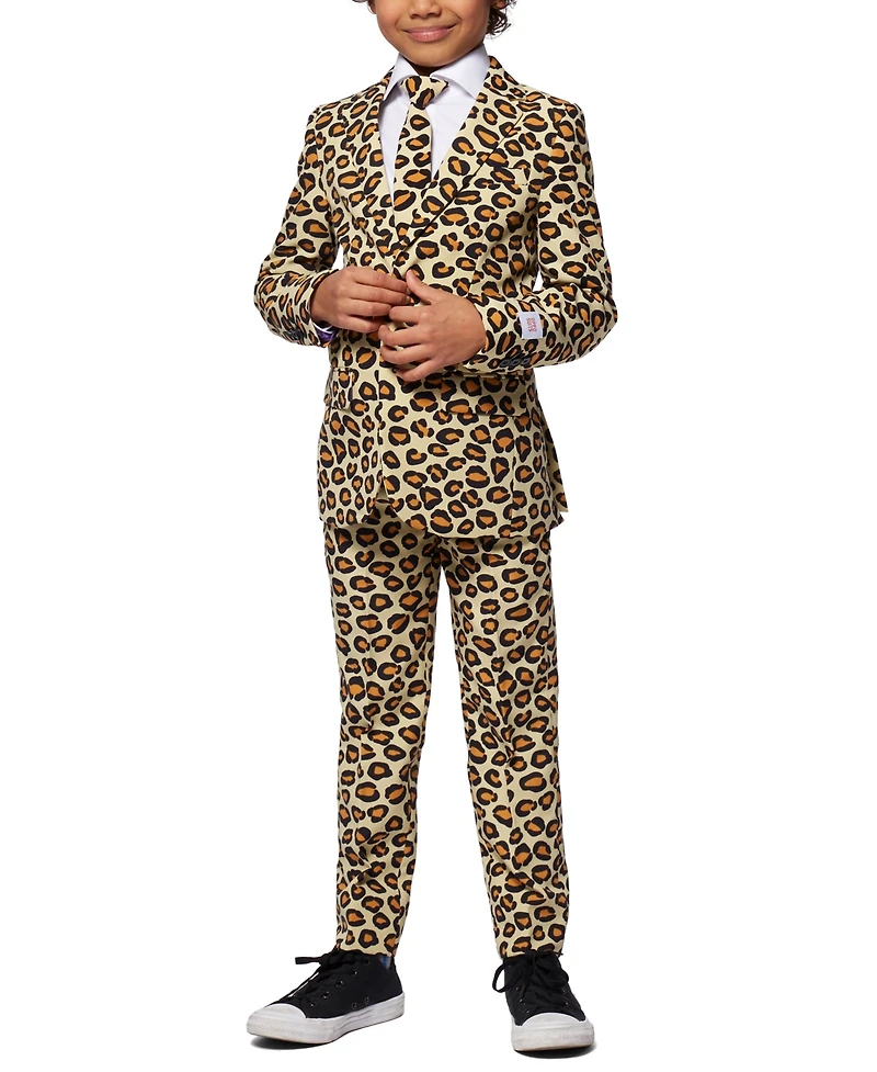 OppoSuits Toddler and Little Boys 3-Piece The Jag Animal Print Suit Set Including Blazer, Pants Clip-On-Tie