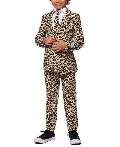 OppoSuits Toddler and Little Boys 3-Piece The Jag Animal Print Suit Set Including Blazer, Pants Clip-On-Tie