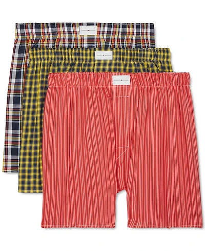 Tommy Hilfiger Men's 3-Pack Classic Printed Cotton Poplin Boxers
