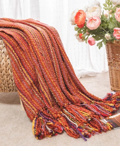 Happycare Textiles Colorful Woven Home Throw, 60" x 50"