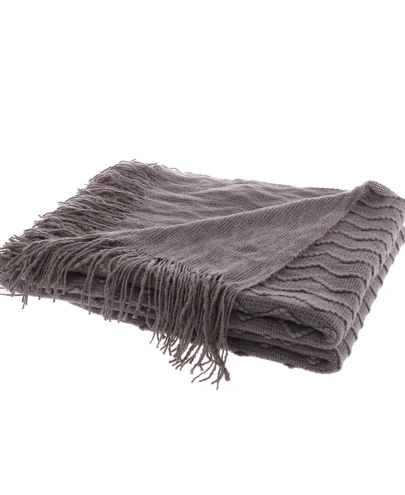 Happycare Textiles Solid Soft Zigzag Lightweight Throw, 60" x 50"