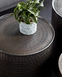 Metal Industrial Accent Table Set, 3 Piece