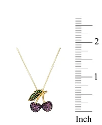 Rhodolite Garnet (1-7/8ct t.w.) and Tsavorite (1/5ct t.w.) Pendant in 14K Gold