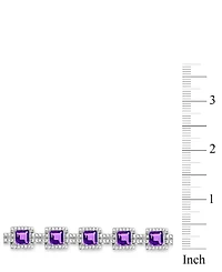 Amethyst (9-5/8 ct.t.w.) & White Topaz Tennis Bracelet in Sterling Silver