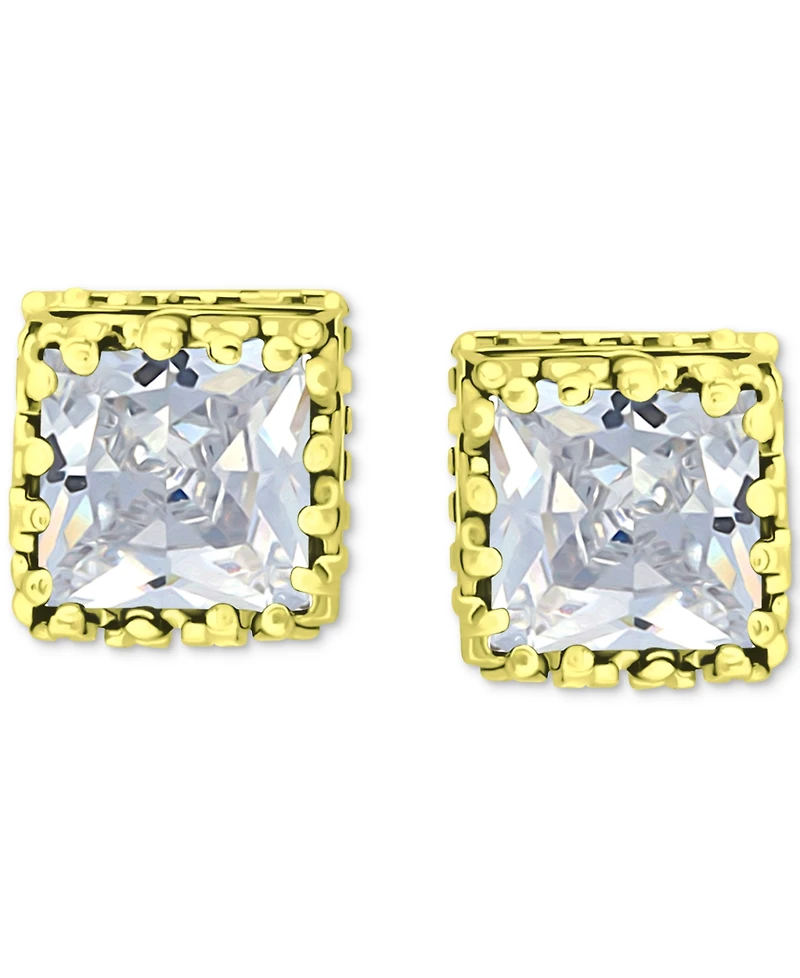 Giani Bernini Cubic Zirconia Princess Stud Earrings Sterling Silver, Created for Macy's