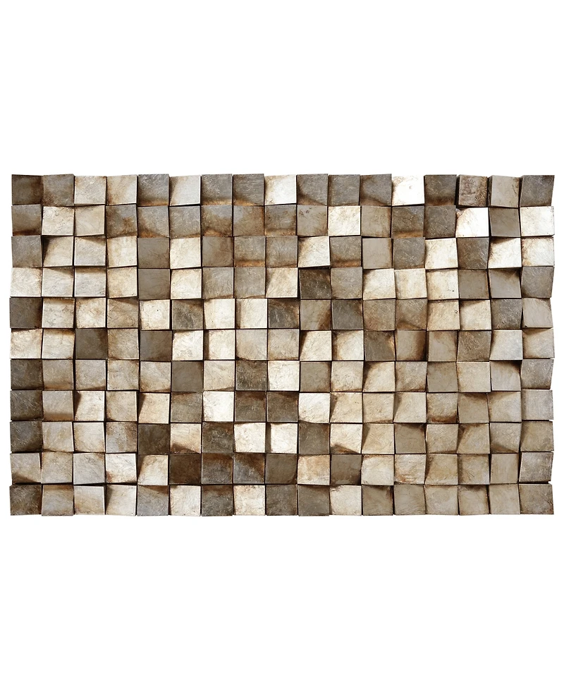 Empire Art Direct 'Textured 1' Metallic Handed Painted Rugged Wooden Blocks Wall Sculpture - 48" x 30"