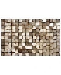 Empire Art Direct 'Textured 1' Metallic Handed Painted Rugged Wooden Blocks Wall Sculpture - 48" x 30"