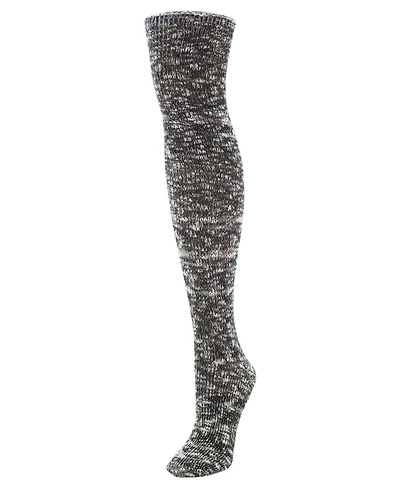 MeMoi Women's Slub Cable Knit Over The Knee Socks