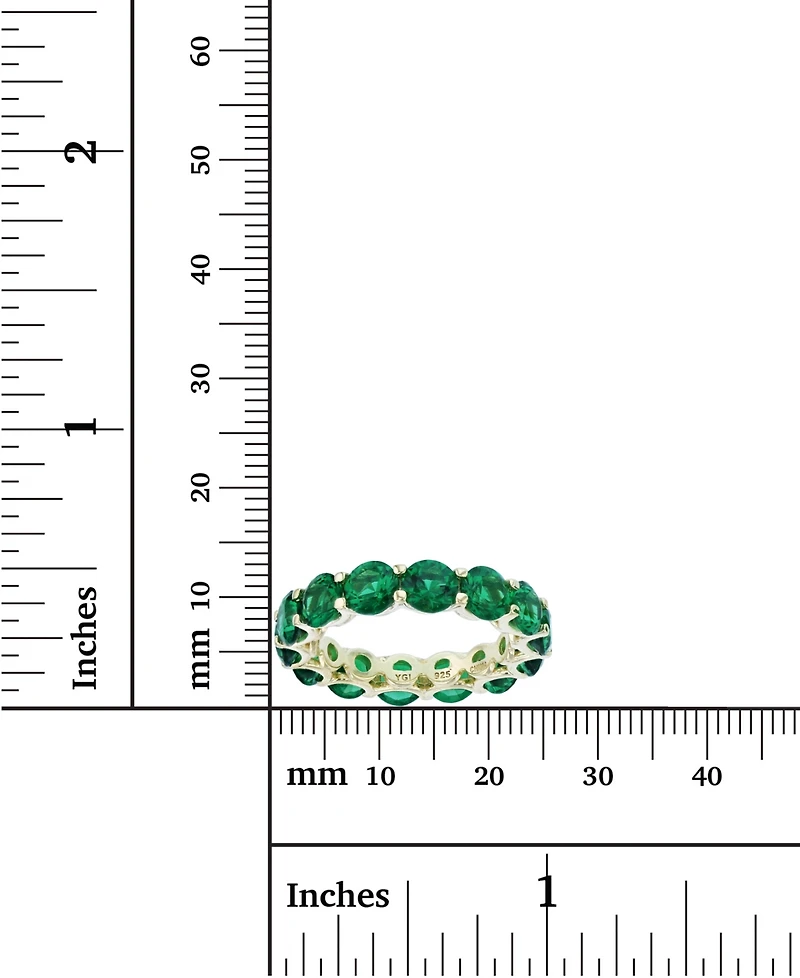 Cubic Zirconia Eternity Band 14k Yellow Gold Plated Sterling Silver