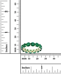 Cubic Zirconia Eternity Band 14k Yellow Gold Plated Sterling Silver