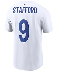 Men's Matthew Stafford White Los Angeles Rams Name and Number T-shirt