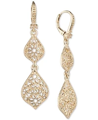 Marchesa Gold-Tone Filigree Double Drop Earrings