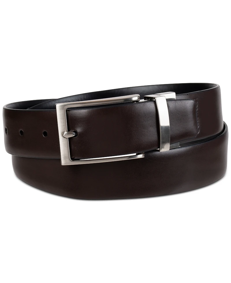Calvin Klein Men's Two-In-One Feather Edge Reversible Dress Belt