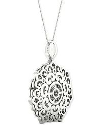 Twinkling Diamond Star Diamond Filigree 18" Pendant Necklace (1/3 ct. t.w.) in 10k White Gold
