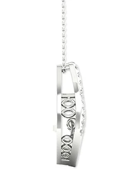 Twinkling Diamond Star Diamond Wishbone 18" Pendant Necklace (1/4 ct. t.w.) in 10k White Gold