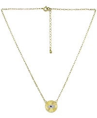 Giani Bernini Lab-Grown Blue Sapphire & Cubic Zirconia Evil Eye Disc Pendant Necklace, 16" + 2" extender, Created for Macy's